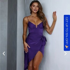 LAKE COMO FITTED BODICE WRAP DRESS GRAPE